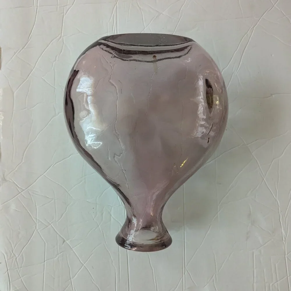 Vintage Hand Blown Glass Bottle Vase Purple Rose‎ Gold Pink Spanish Bottle Boho - Picture 5 of 11